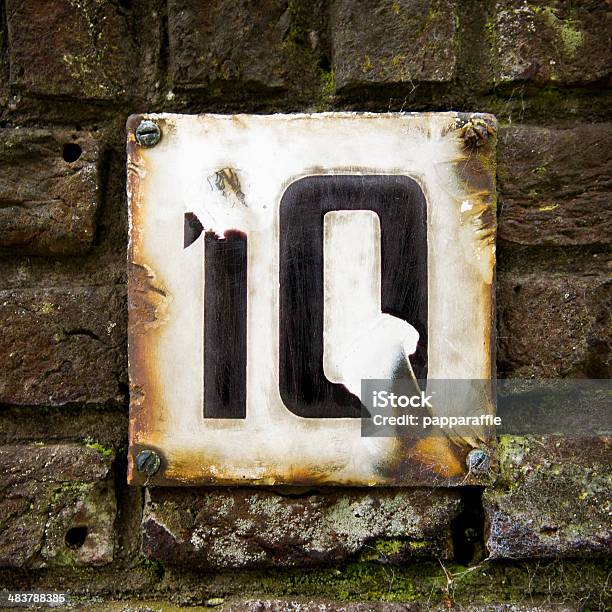 Number 10 Stock Photo - Download Image Now - Alphabet, Black Color, Brick