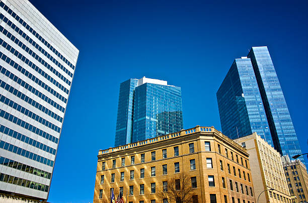 Modern Urban Skyscrapers in Architectural contrast with older building