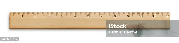 Twelve Inch Ruler Stock Photo - Download Image Now - Ruler, Wood - Material, Cut Out