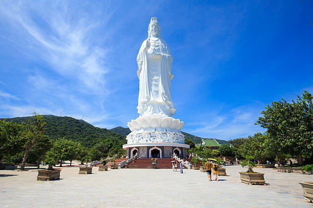 Linh Ung Pagoda in Da Nang, Vietnam Da Nang, Viet Nam - August 3, 2015: Linh Ung Pagoda has become a popular travel destination since it was unveiled in July 2010 after six years of construction. phatthalung province stock pictures, royalty-free photos & images