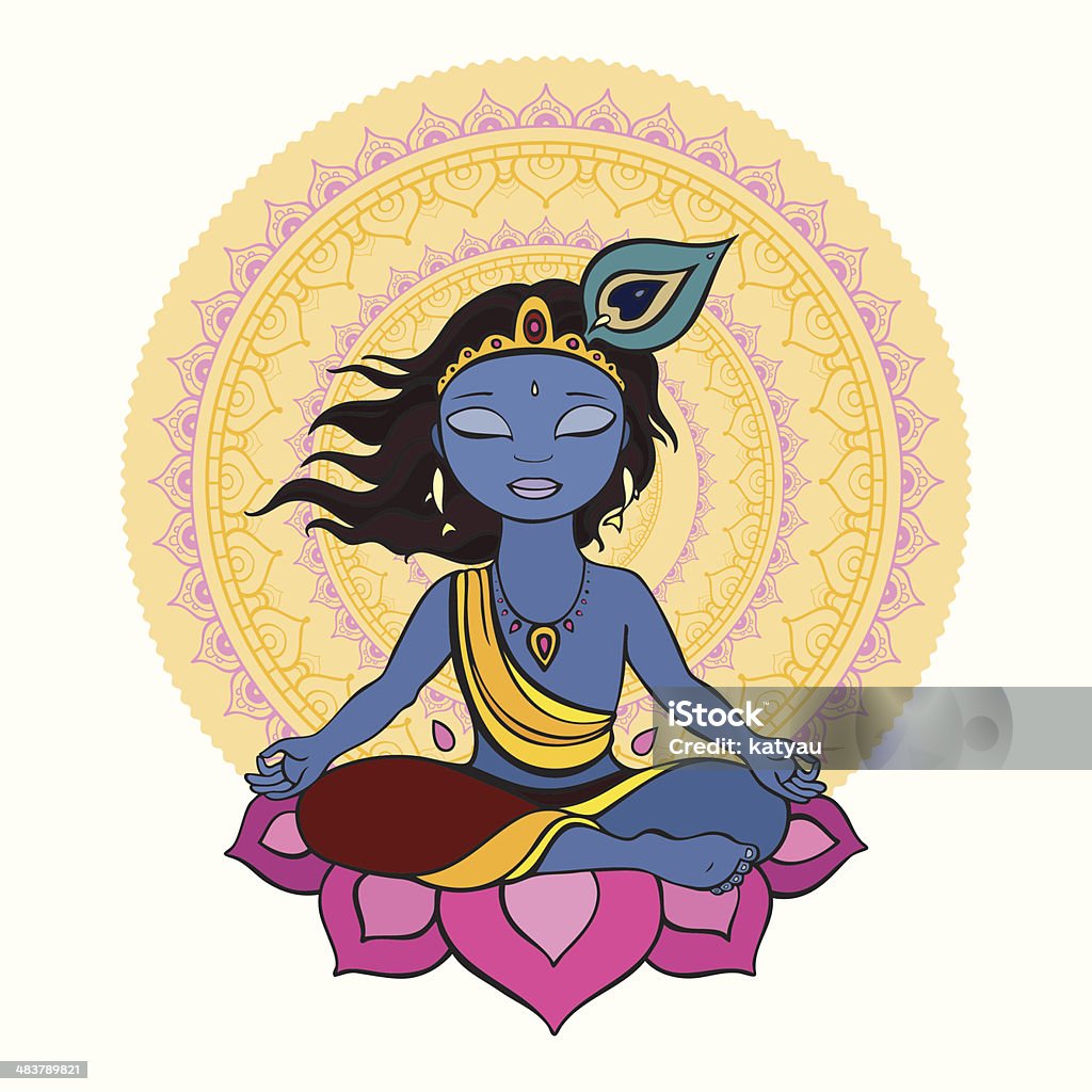 Hindu God Krishna Stock Illustration - Download Image Now ...