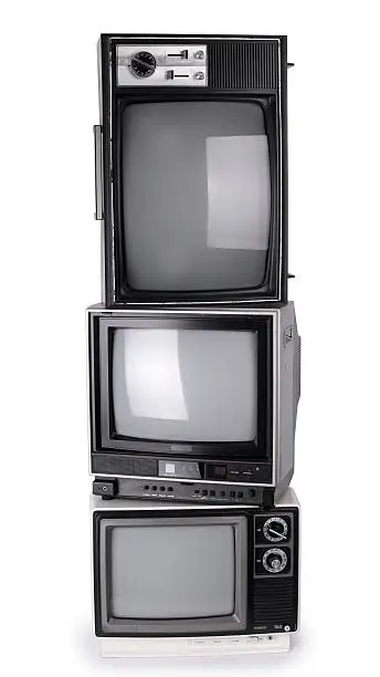 3 retro televisions - with clipping paths for the 3 screens