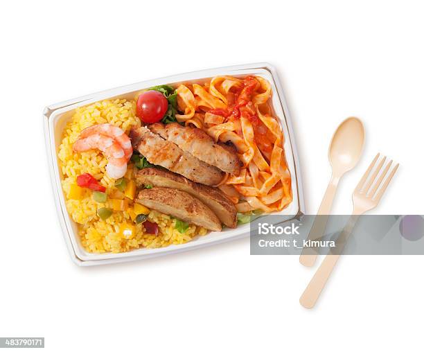 Box Lunch Stock Photo - Download Image Now - Airline Food, White Background, Bento Box