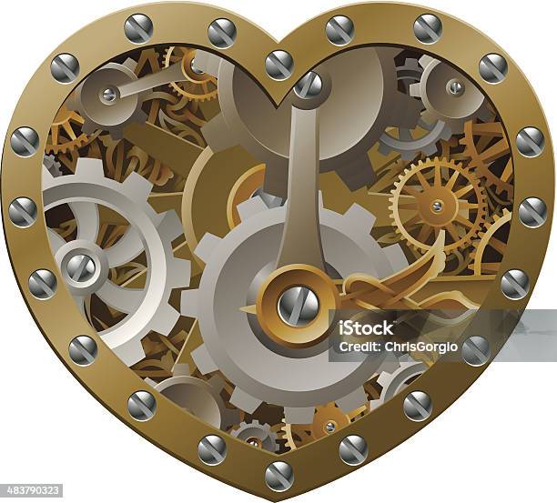 Clockwork Steampunk Cœur Vecteurs libres de droits et plus d'images vectorielles de Amour - Amour, Androïde, Antiquités