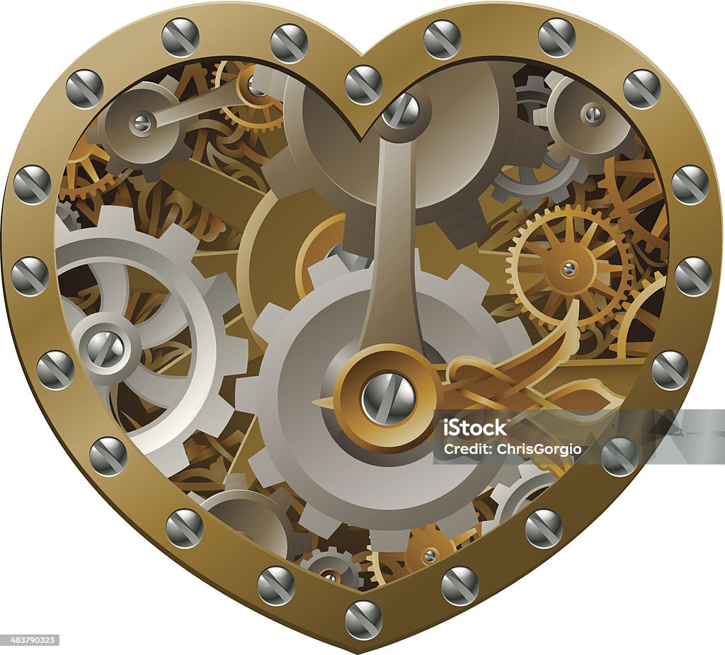Стимпанк clockwork heart - Векторная графика Machinery роялти-фри