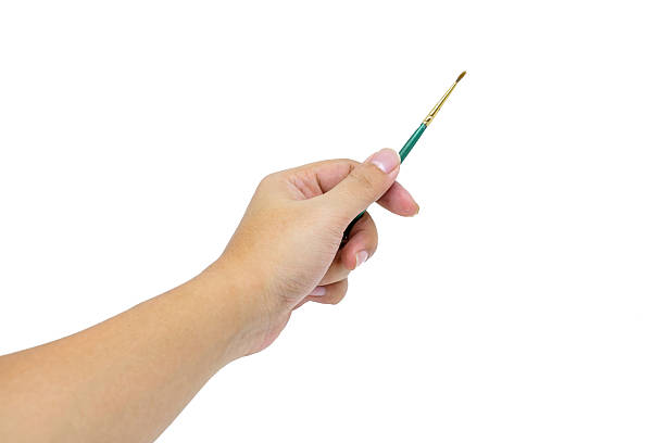 istock Hand with paintbrush isolated on white background 483790334