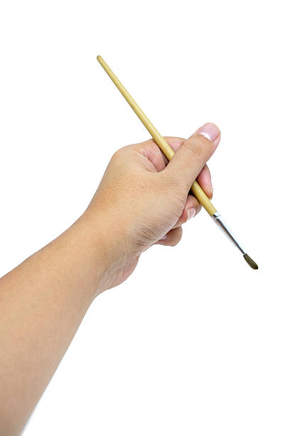 istock Hand with paintbrush isolated on white background 483790338