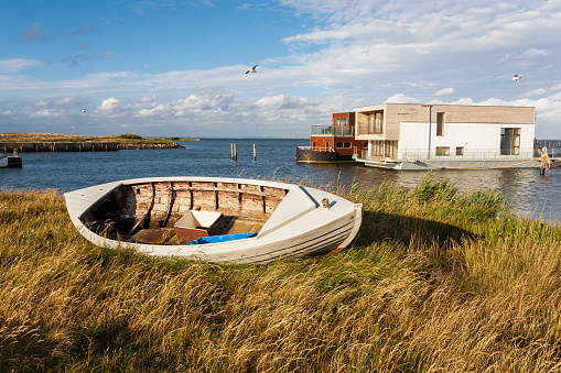 Fishing boat on the beach, Jutland, Denmark