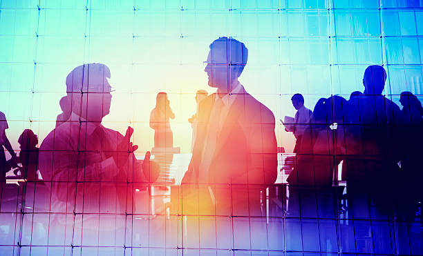 istock Silhouette Global Business People Meeting Concept 483791448