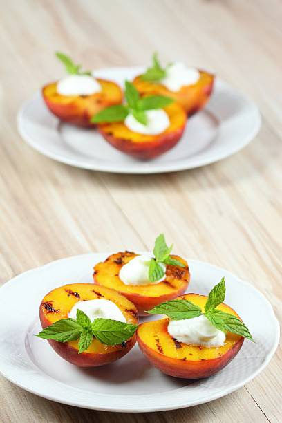 istock Grilled peaches and mascarpone 483795232