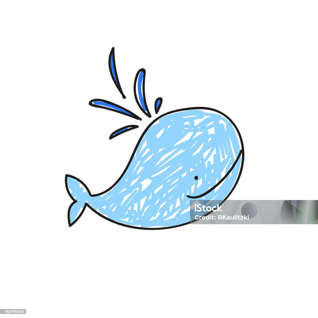 Vector Trẻ Em Vẽ Một Con Cá Voi Dễ Thương Hình minh họa Sẵn có ...