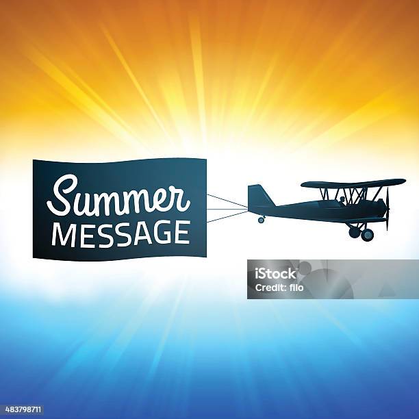 夏の背景にメッセージ - 飛行機のベクターアート素材や画像を多数ご用意 - 飛行機, バナー看板, 浜辺