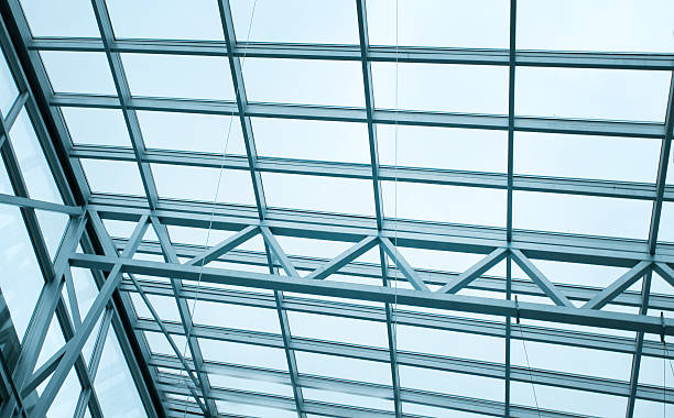 istock view up in business office, roof background 483798755
