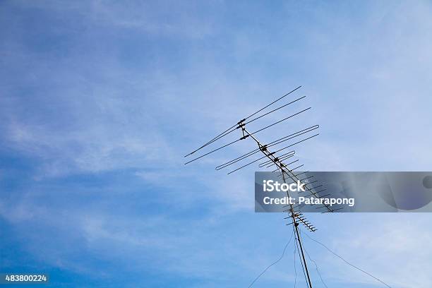 Television Antenna Stock Photo - Download Image Now - 2015, Blue, Broadcasting