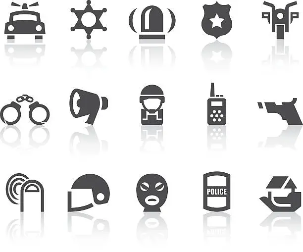 Vector illustration of Police Icons | Simple Black Series