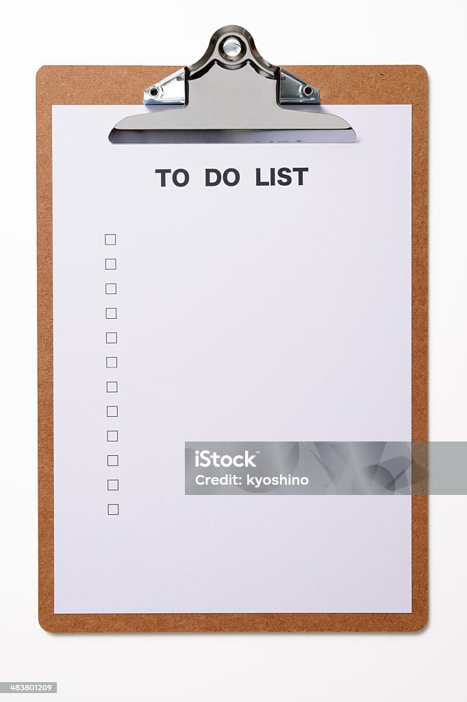 クリップボードに空白のやることリストに白背景 - やることリストのロイヤリティフリーストックフォト