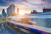 istock London Overground with skyscrapers in the background 483801211