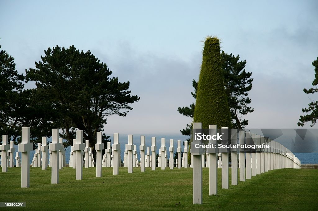 Cemitério de guerra-americano na Normandia França - Royalty-free Aterrar Foto de stock