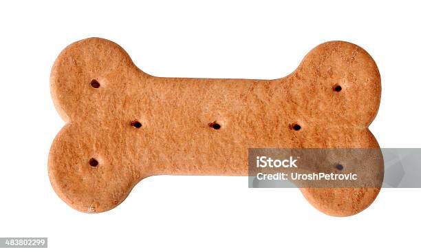 Dog Food Biscuit Shaped Like Bone Stock Photo - Download Image Now - Dog Biscuit, Dog Bone, Cut Out