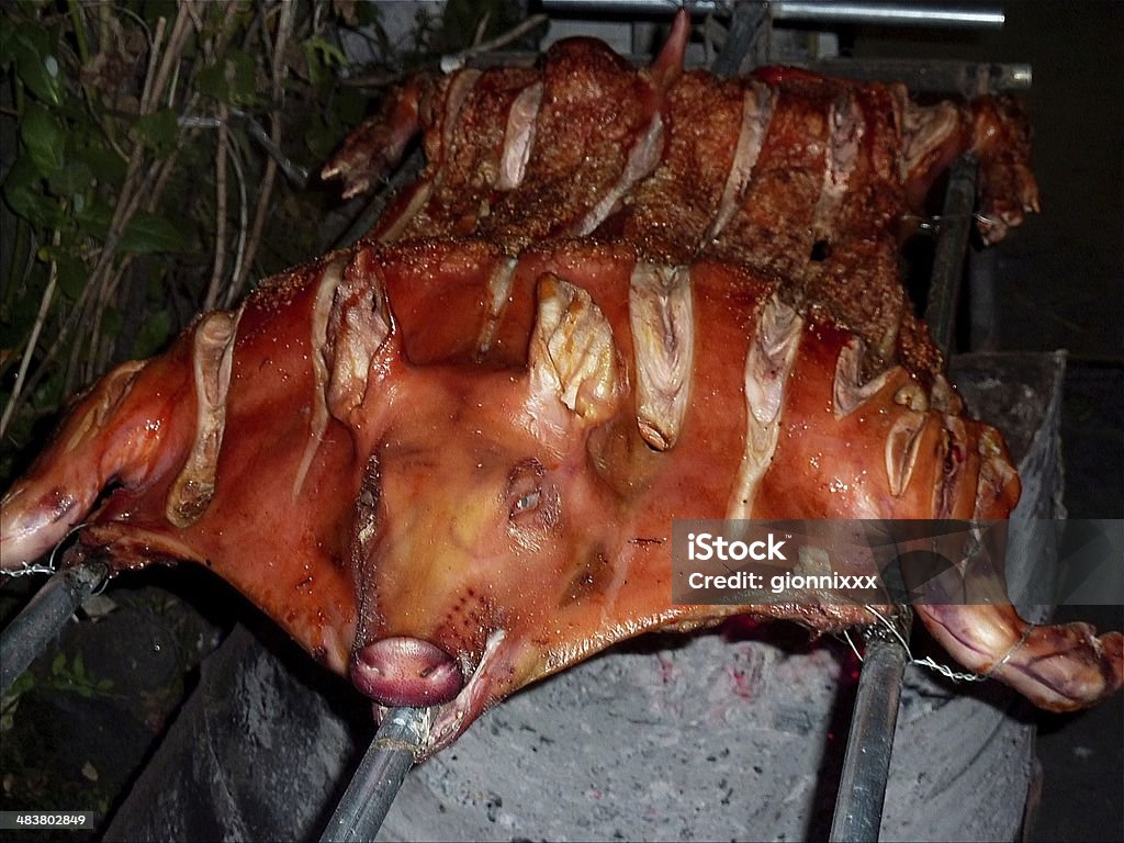 Roasted Pork Beautiful roasted pig in Pattaya, Thailand Asia Stock Photo
