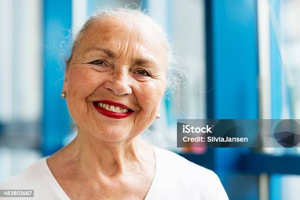 Elegant Cheerful Senior Woman Portrait Stock Photo - Download Image Now - 60-69 Years, 65-69 Years, 70-79 Years