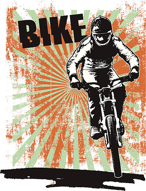 그런지 레이싱 포스터, 자전거 및 특약 - bmx cycling xtreme mountain bike sport stock illustrations