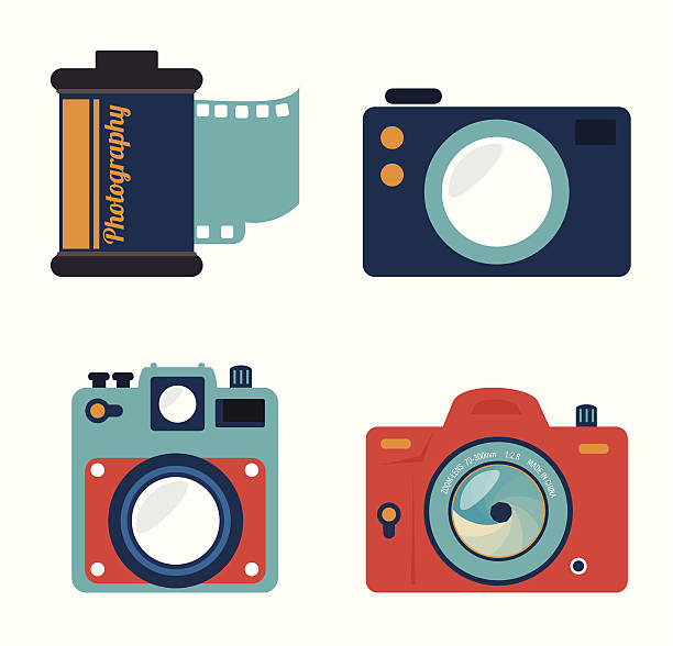fotografie-design - kamera film grafiken stock-grafiken, -clipart, -cartoons und -symbole