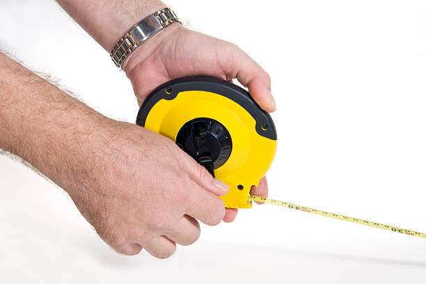 Flexible measuring tape stock photo