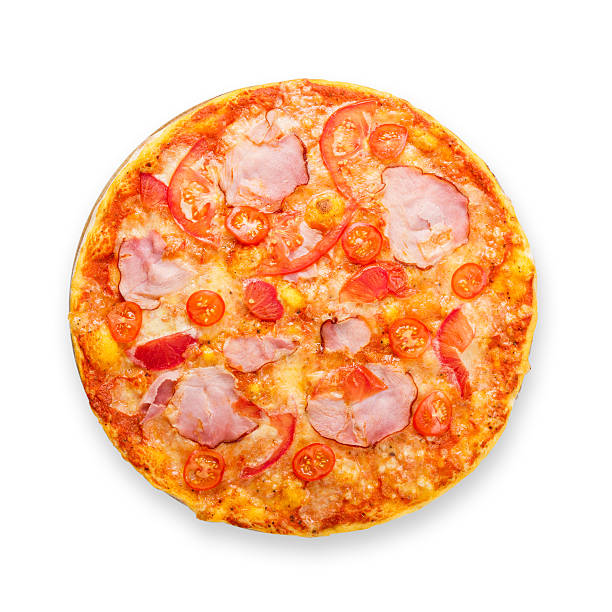 istock Delicious pizza with bacon and cherry tomato 483804328