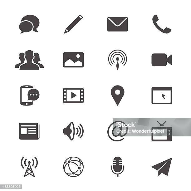 Media And Communication Flat Icons Stock Illustration - Download Image Now - Icon Symbol, Movie, The Media
