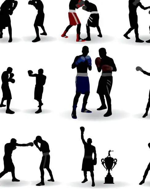 Vector illustration of Boxing Silhouette
