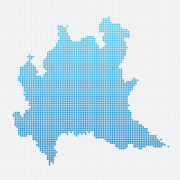 Italy Regions Lombardia Map Blue Dot Pattern Abstract dot pattern vector map of the region of Lombardia, Italy. Carefully built with little circles. The country dots and background dots are each grouped as a compound path, so you can easily change colors and even use gradients with just a few clicks. File was created on July 24, 2015. The colors in the .eps-file are ready for print (CMYK). Included files are EPS (v10) and Hi-Res JPG (3000 x 3000 px). lombardy stock illustrations