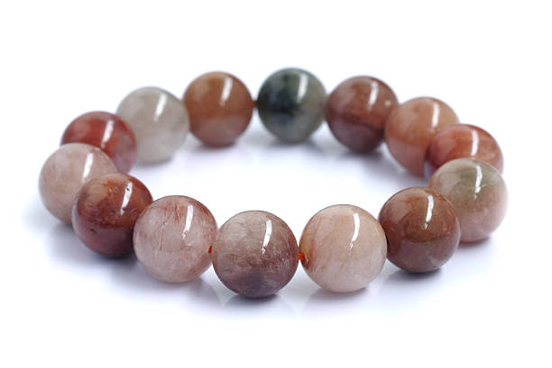 istock Carnelian necklace isolated on white 483815105