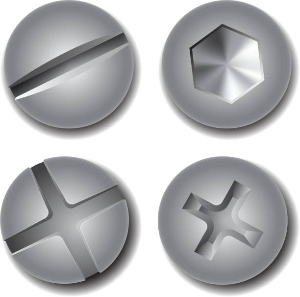 istock Set of screws and bolts on white background. 483815981