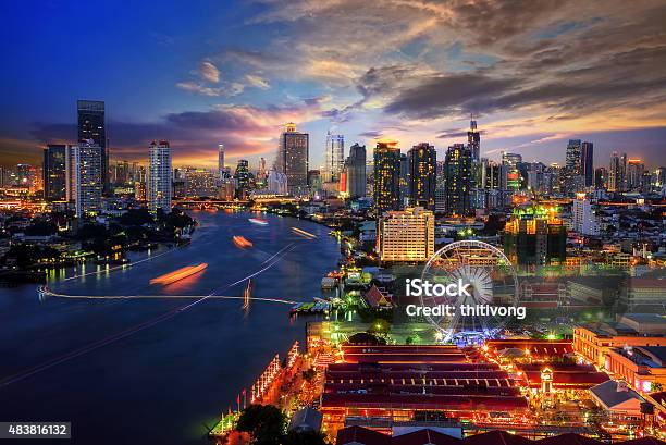 Bangkok Cityscape Stock Photo - Download Image Now - Bangkok, Thailand, Night