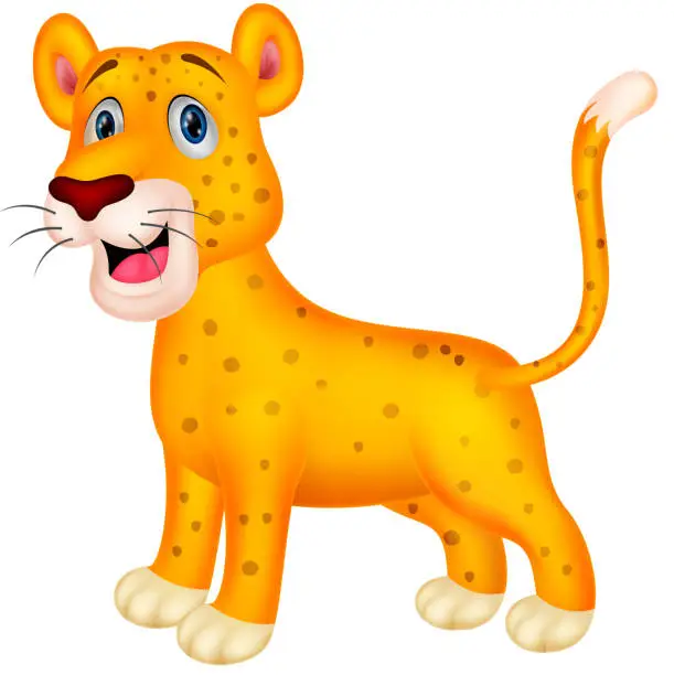 Vector illustration of Cheetah cartoon