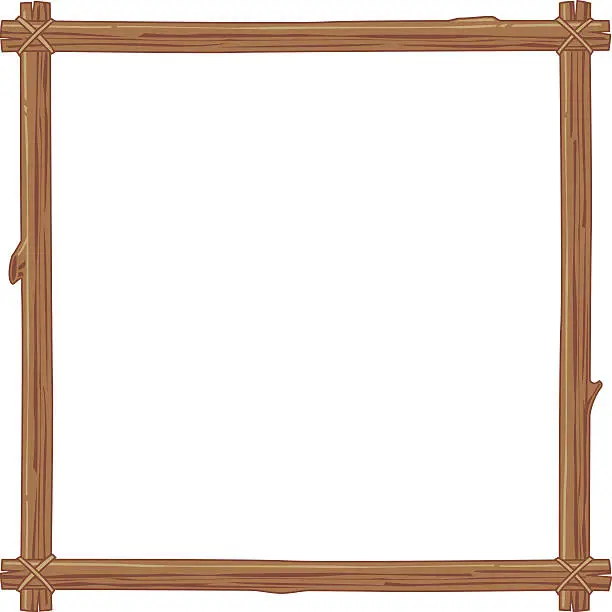 Vector illustration of Wood Branch Frame