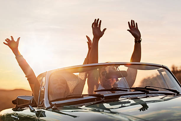 istock Mature couple in a cabriolet 483817449