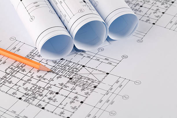istock pencil and part of architectural project 483818111