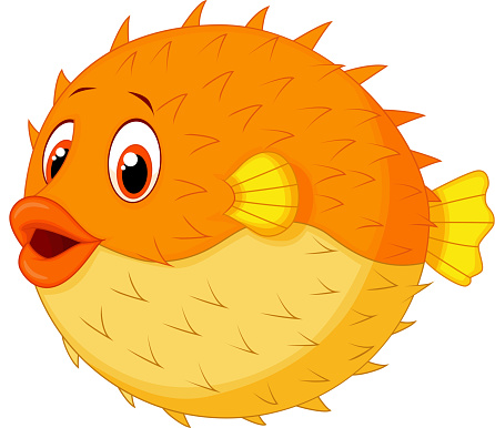 Cute Puffer Fish Cartoon Stock Illustration - Download Image Now ...