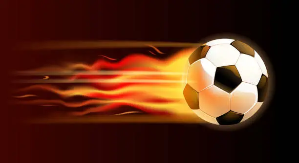 Vector illustration of fire soccer ball