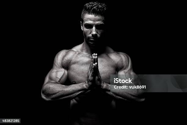 Muscular Prayer Stock Photo - Download Image Now - 30-34 Years, 30-39 Years, Abdominal Muscle