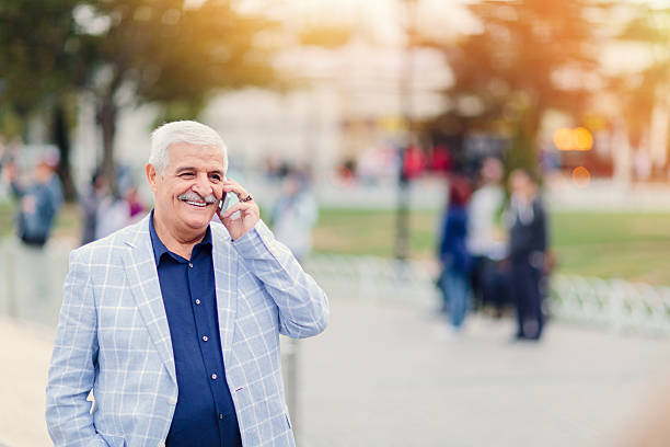 istock Senior man on the phone 483821478