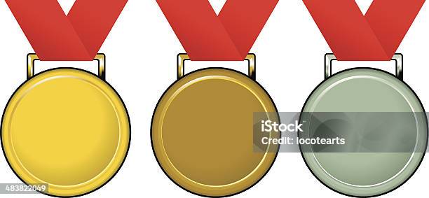 Medaillen Stock Vektor Art und mehr Bilder von Athlet - Athlet, Auszeichnung, Bronze