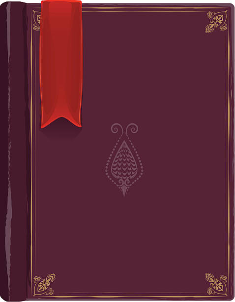 ilustrações, clipart, desenhos animados e ícones de fechado velho livro com indicador vermelho - old book illustrations