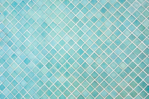 Pattern of blue square tiles mosaic
