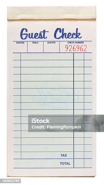 Notepad Of Restaurant Or Diner Guest Checks Isolated Clipping Path Stock Photo - Download Image Now
