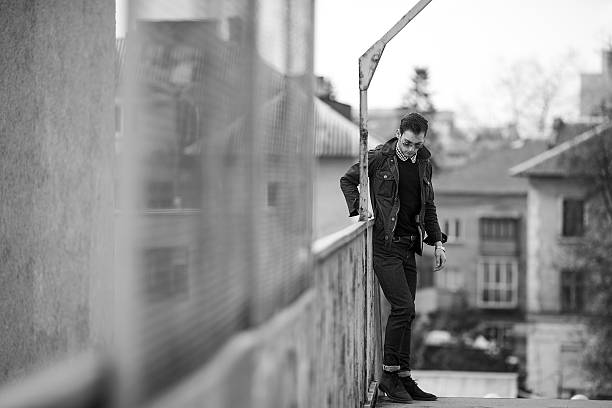 istock Confident man posing in selvedge  jeans 483828962