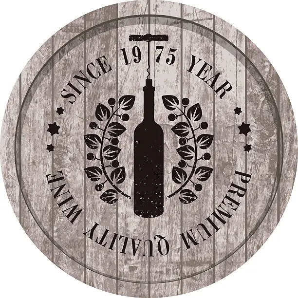 Vector illustration of Barrel wine