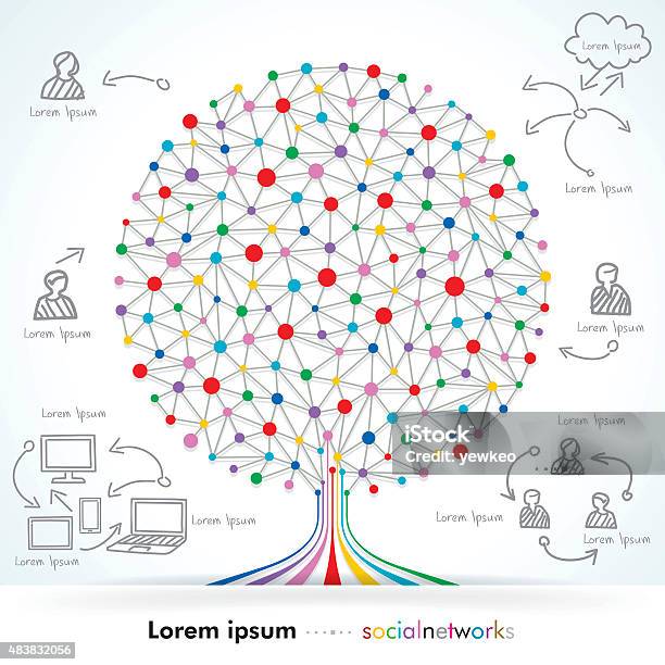 Computer Server Network Tree Networks Tree Stock Illustration - Download Image Now - Connection ...